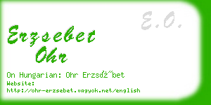 erzsebet ohr business card